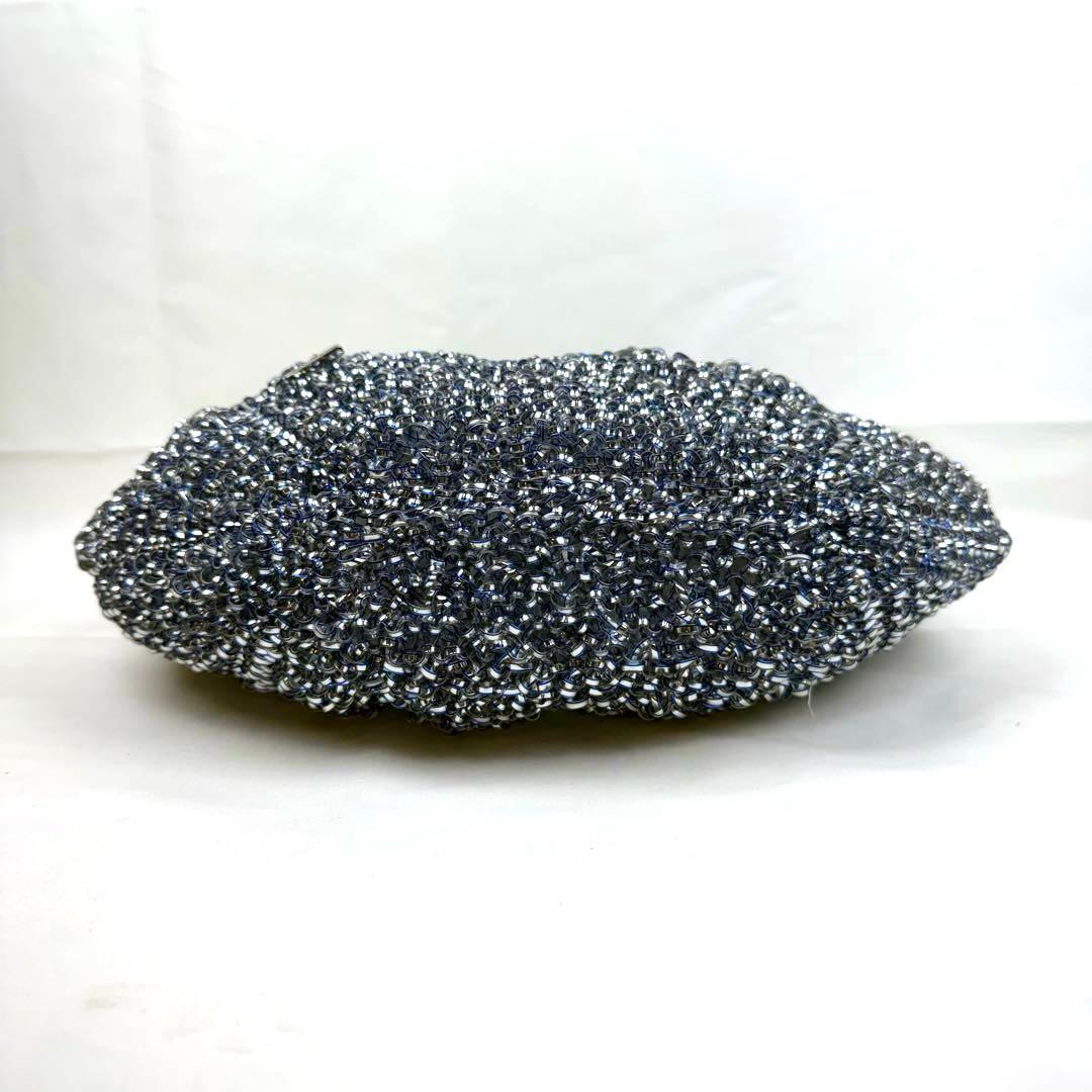 【美品】アンテプリマ ヴォルーメ ワイヤーバッグ チャーム付き ブルー シルバー