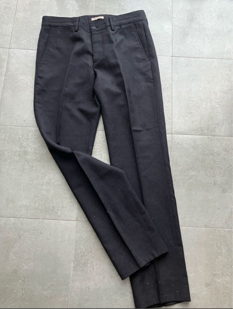 BOTTEGA VENETA ボッテガベネタ　スラックス　ウール　カスリ柄　黒