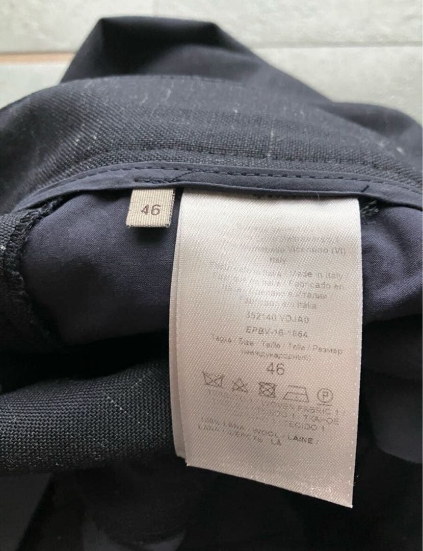 BOTTEGA VENETA ボッテガベネタ　スラックス　ウール　カスリ柄　黒