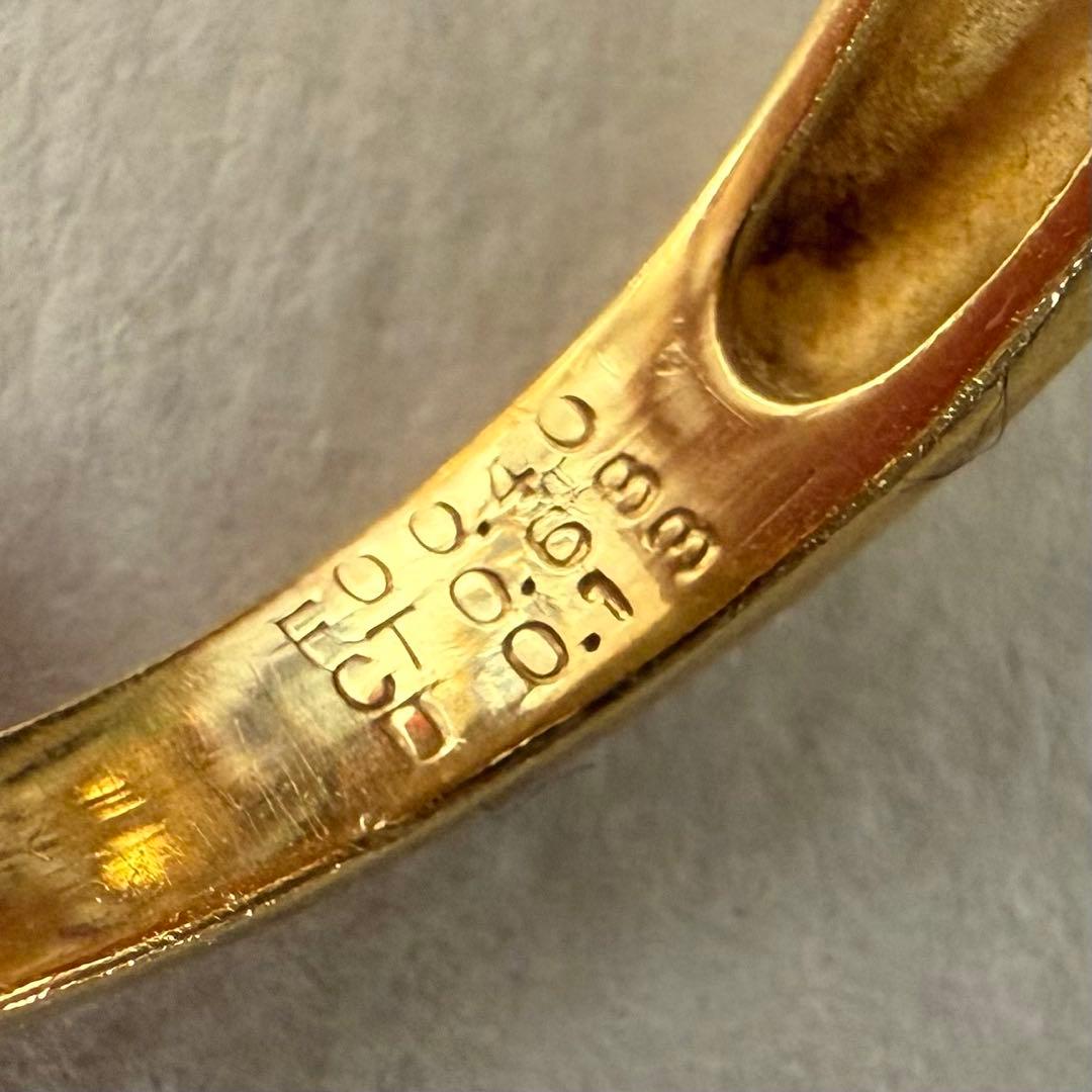 マイヤ様　k18YG南洋ゴールデンパールファイヤオパールダイヤシトリン彫金リング