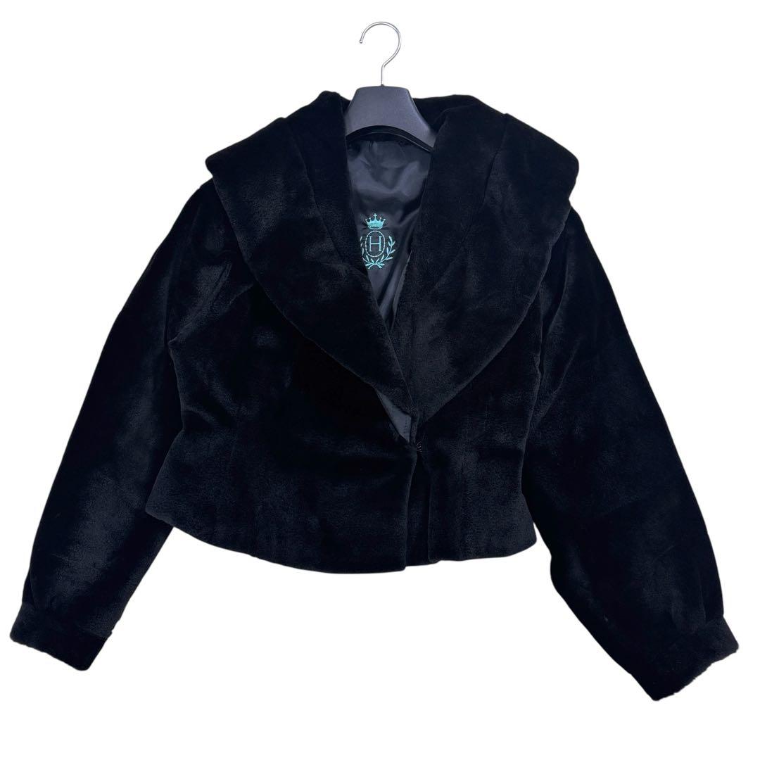 美品 SAGA MINK クロップド ショートコート レディース リアルファー