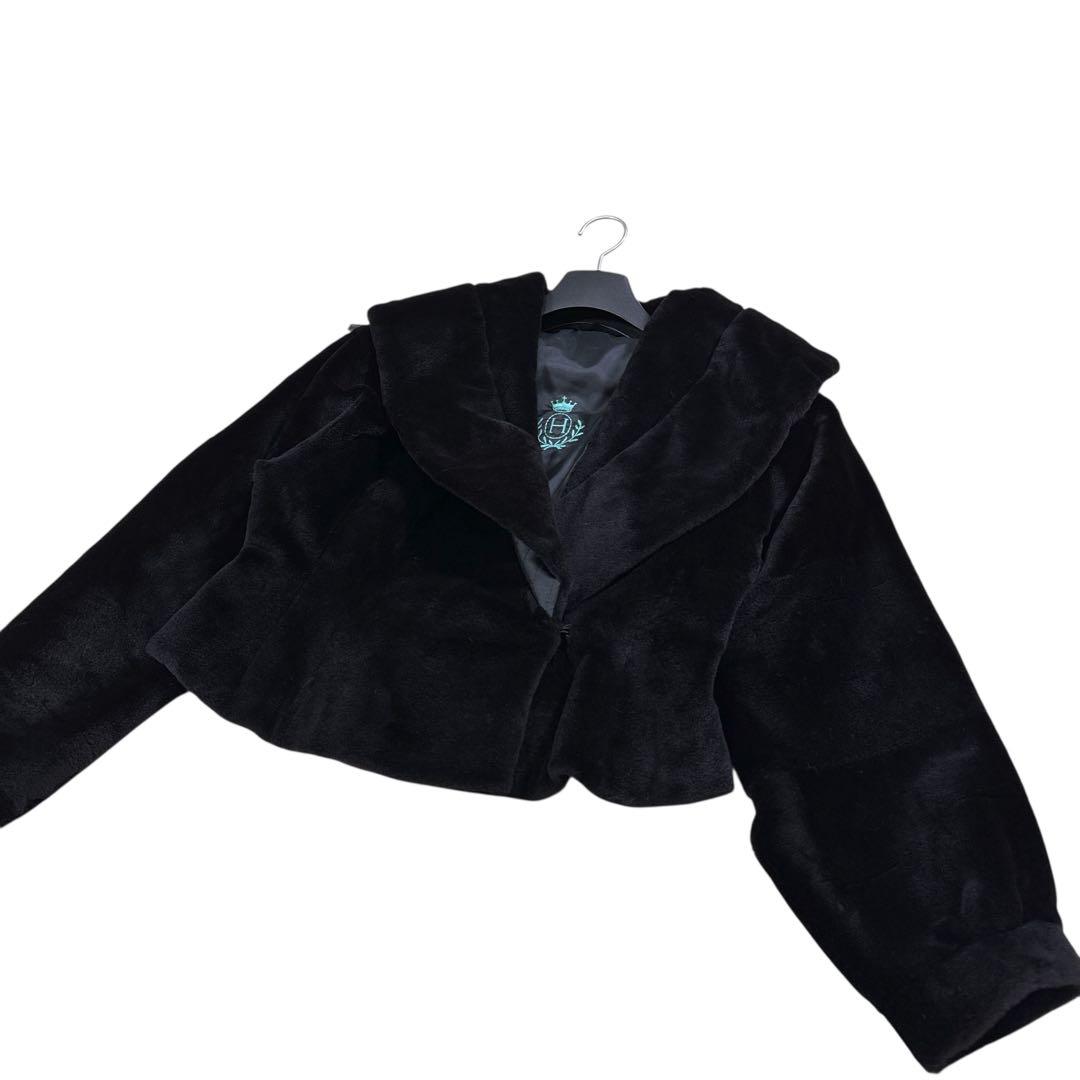 美品 SAGA MINK クロップド ショートコート レディース リアルファー