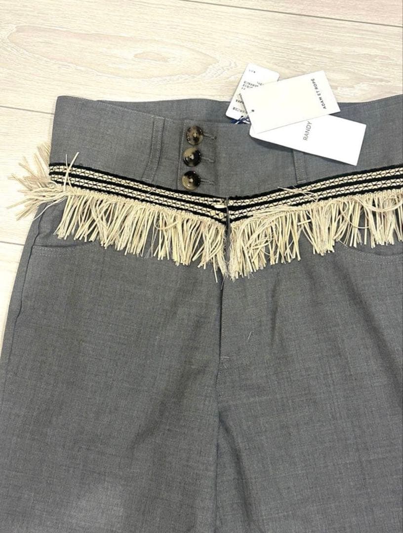 RANDY 20SS Burned ハイウエストフリンジパンツ