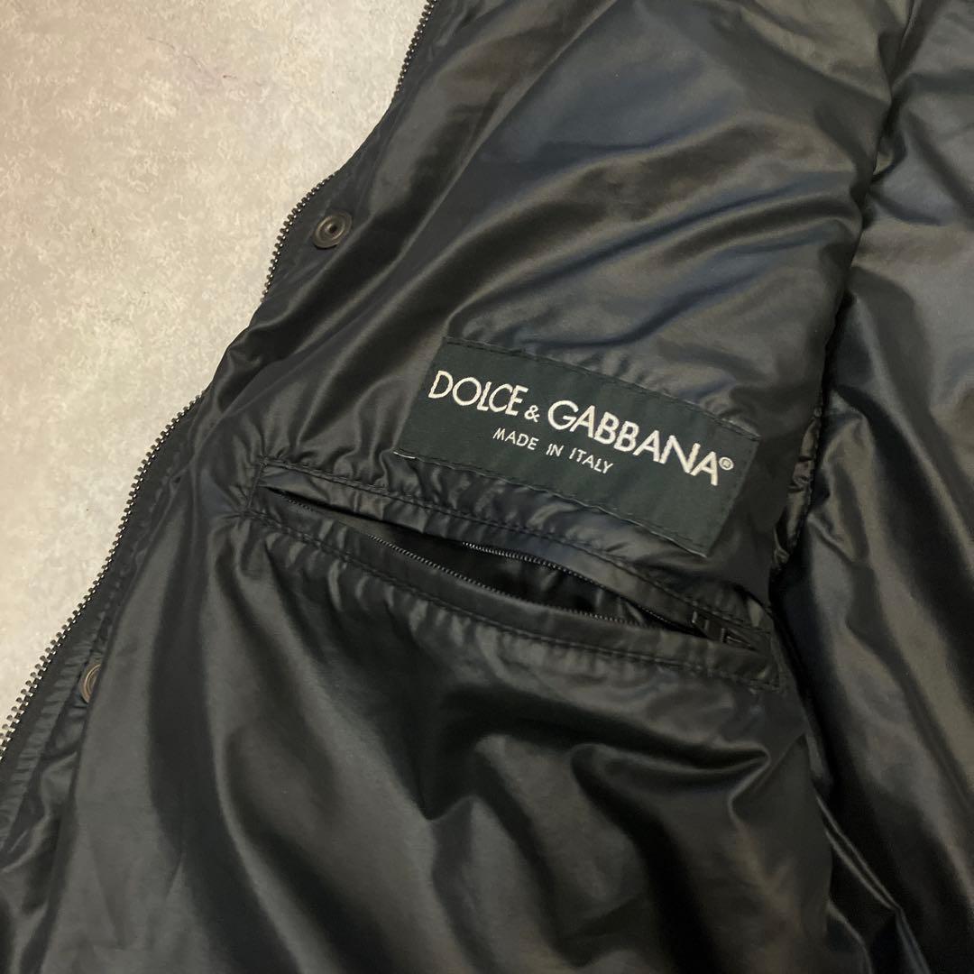 D&G、ロゴプレート、中綿ベスト、46サイズ、ブラック