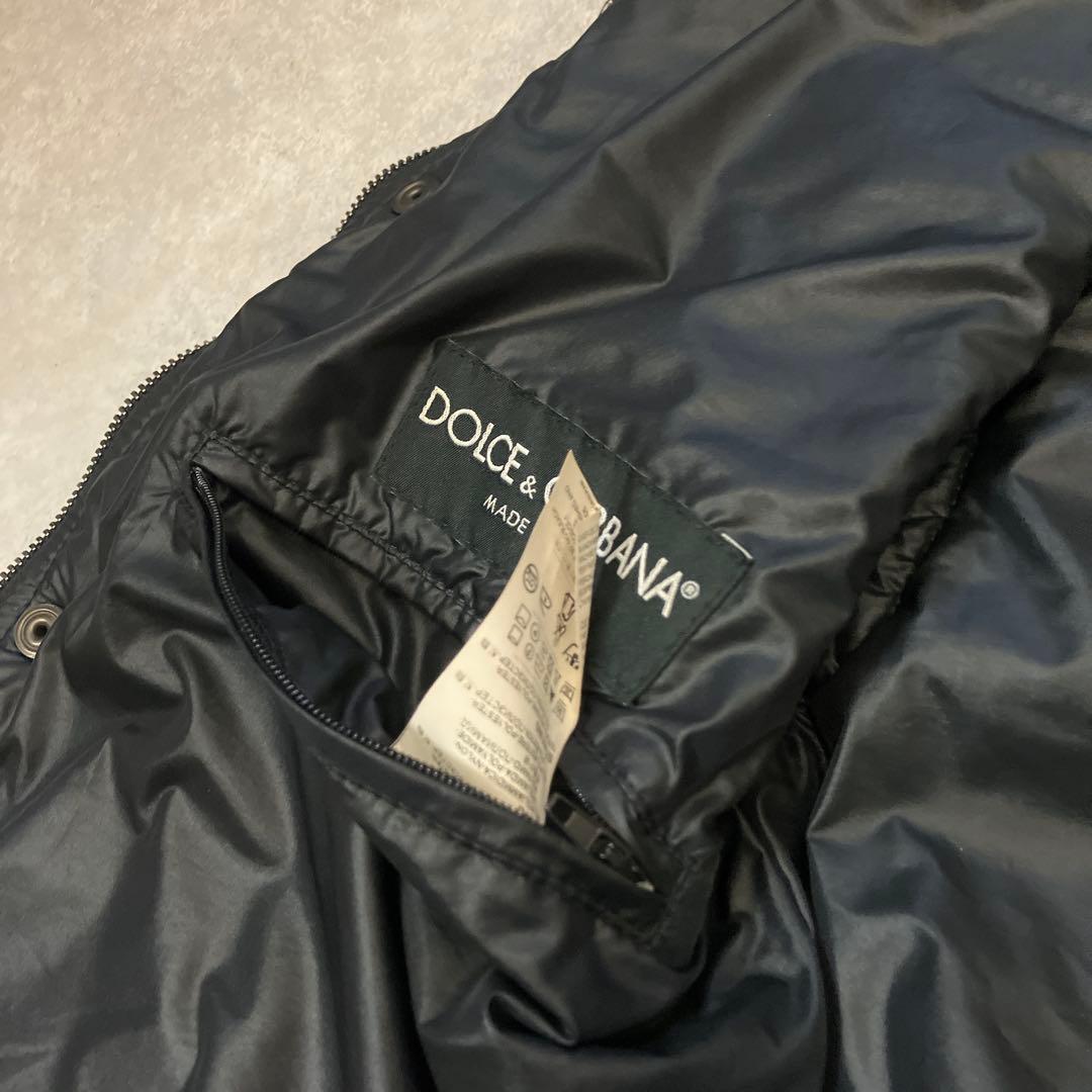 D&G、ロゴプレート、中綿ベスト、46サイズ、ブラック