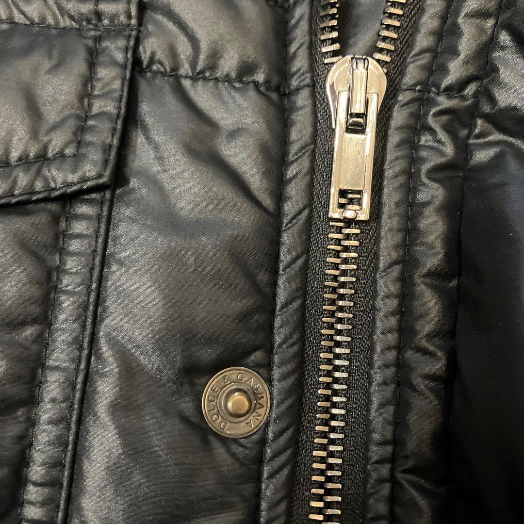 D&G、ロゴプレート、中綿ベスト、46サイズ、ブラック