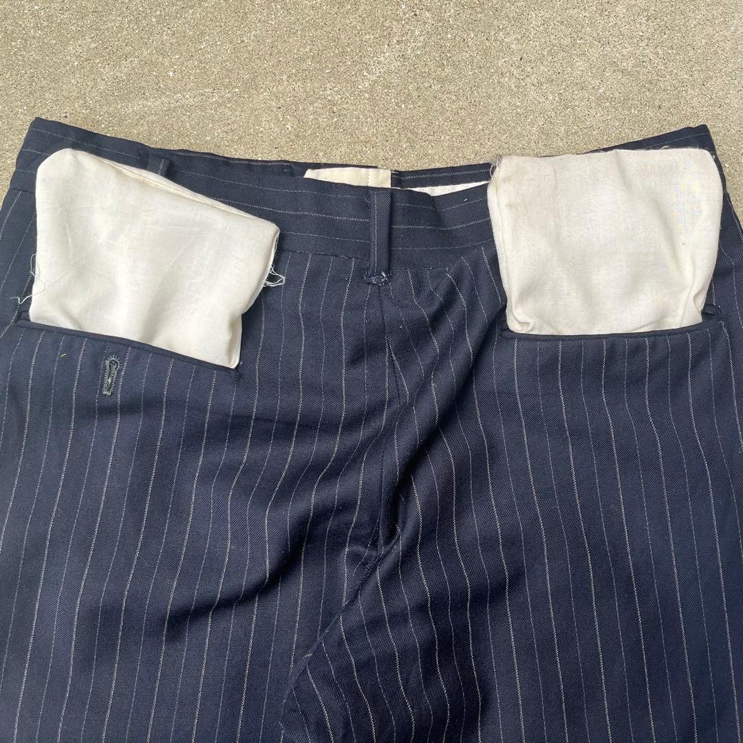 70s ロケットTALON ストライプ スラックス フレア ネイビー