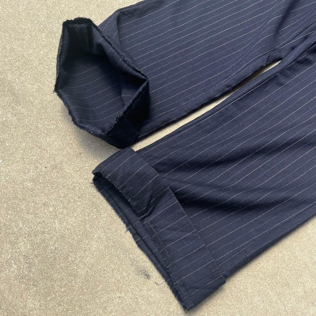 70s ロケットTALON ストライプ スラックス フレア ネイビー