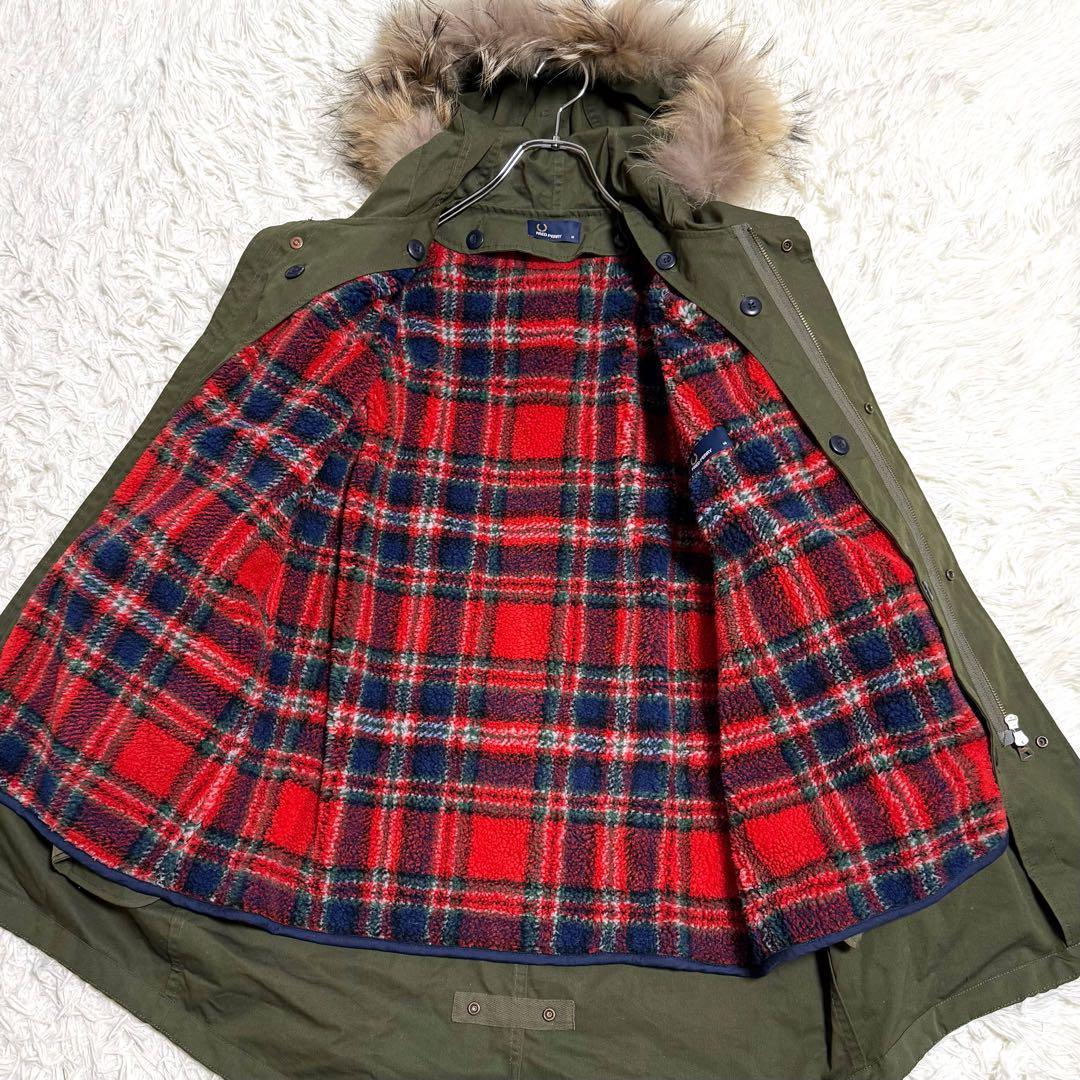 FRED PERRY モッズコート M51 ラクーンファー ボアライナー カーキ