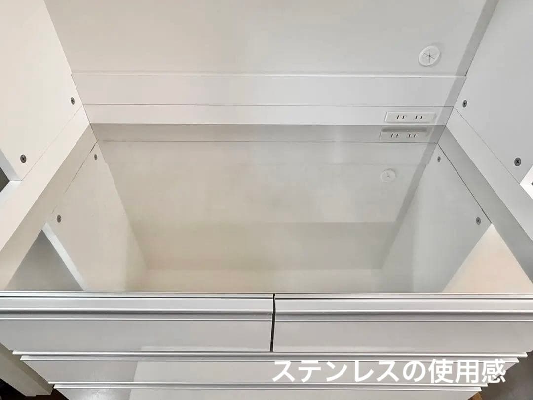光沢大型レンジ対応ステンレスクリーンキッチン キッチンボード 幅90cm