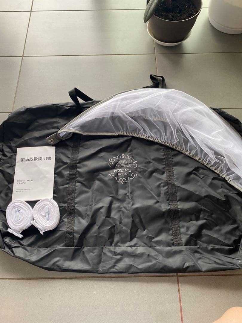 HZDMJ ベビーベッド　グレー 収納スペース付き