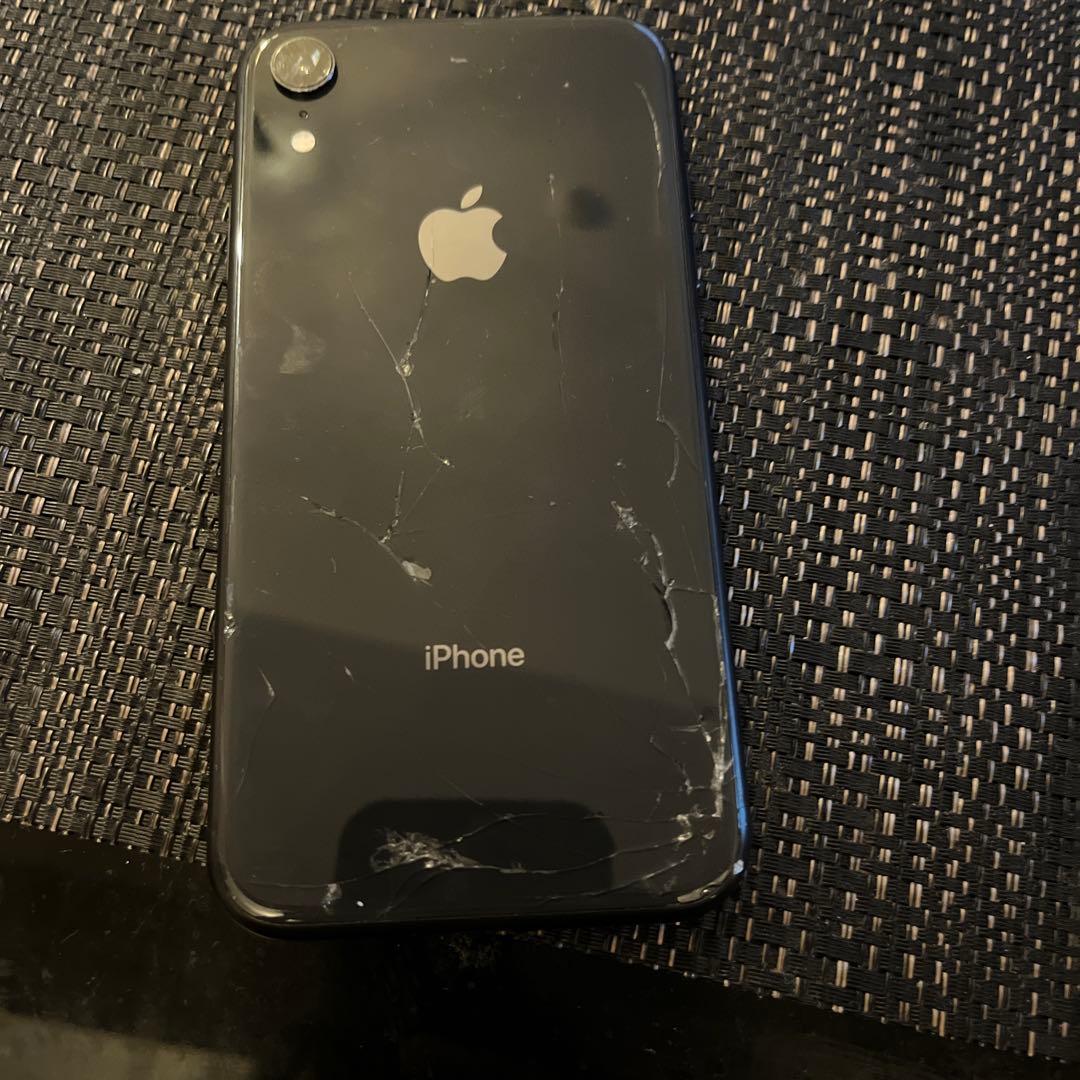 iPhoneXR ブラック ジャンク品 バッテリー付スマホケースセット