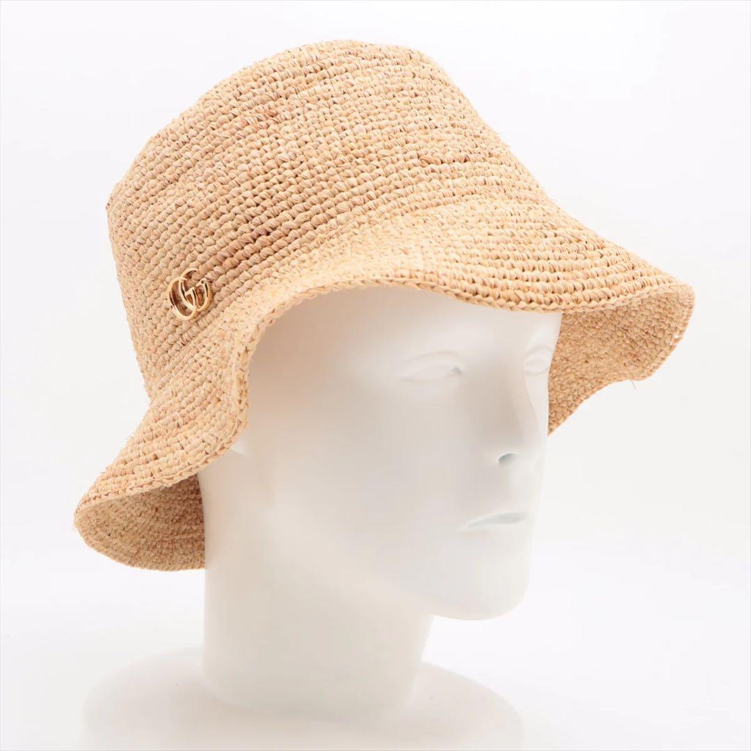 GUCCI グッチ　ラフィア　ハット　553574