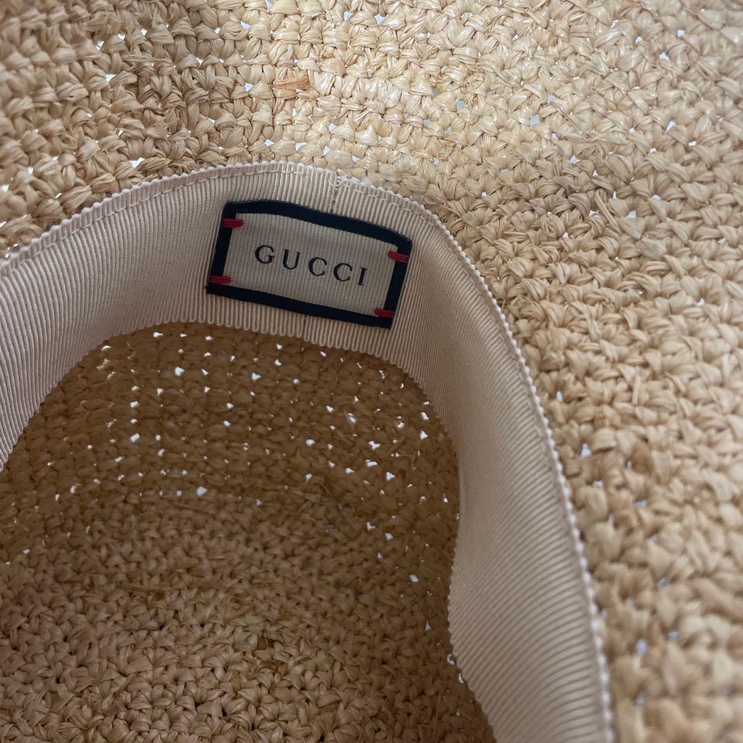 GUCCI グッチ　ラフィア　ハット　553574