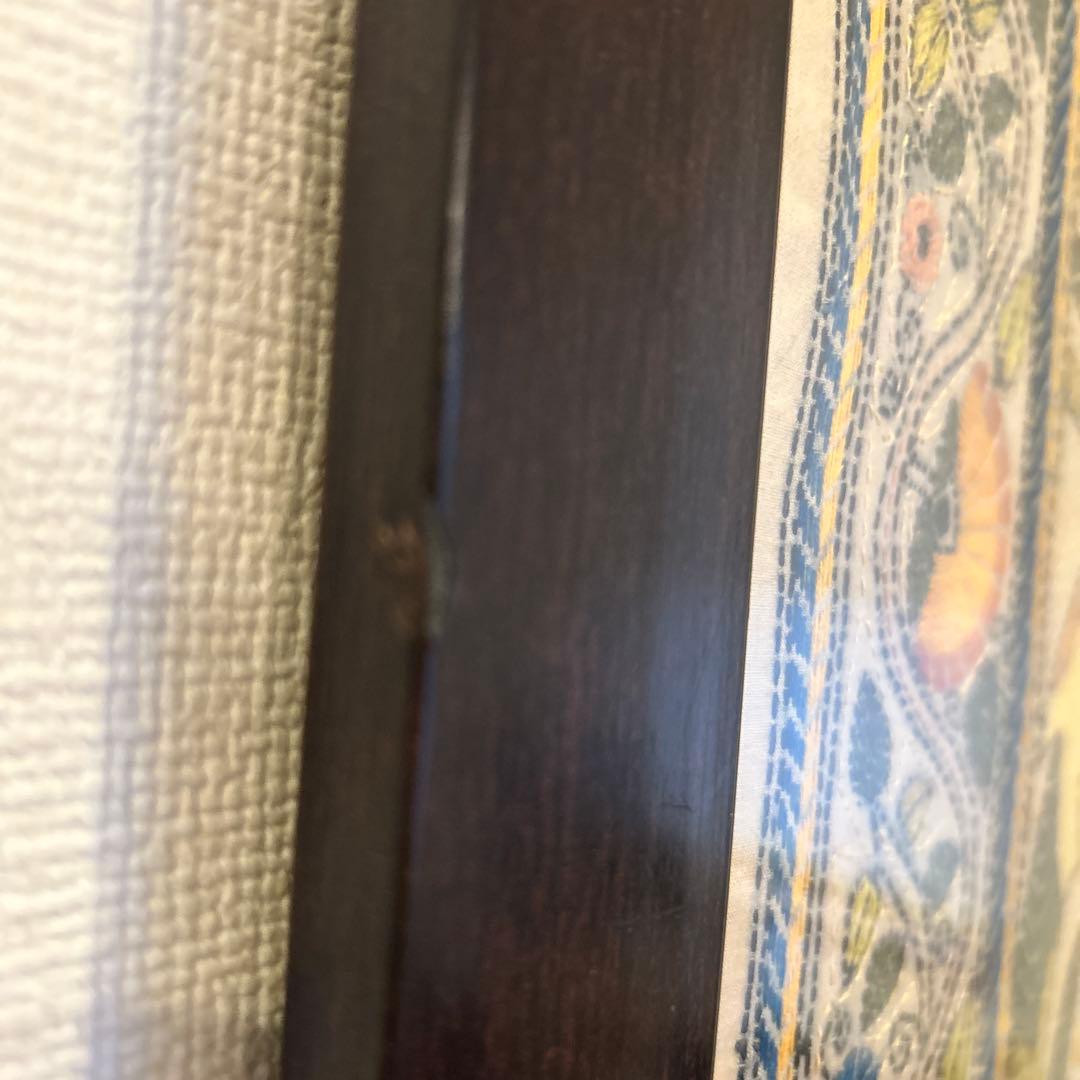 5月末まで 大きな額装 インドの伝統的なハンドメイド総刺繍アート 花と動物