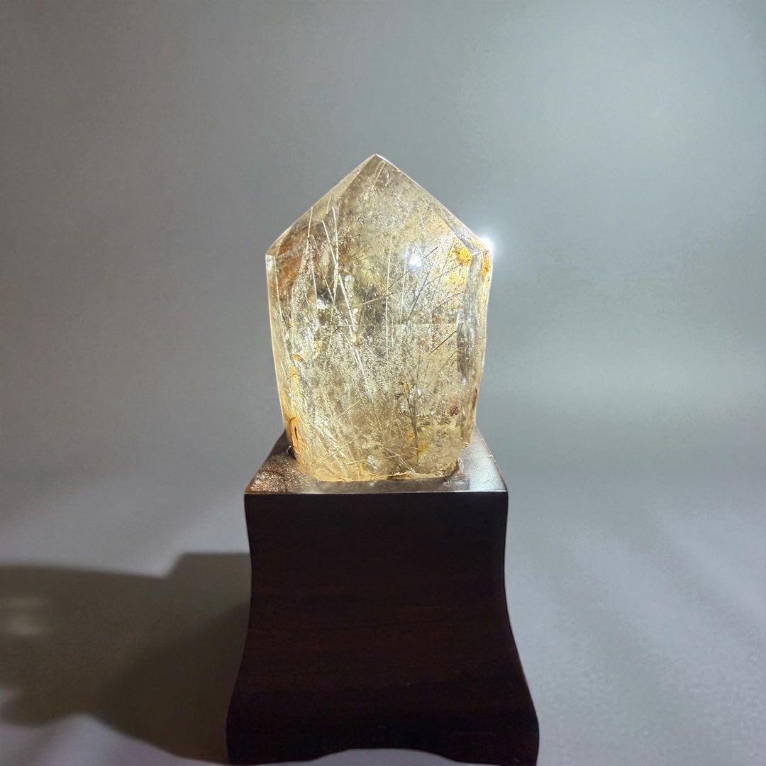 ルチルクォーツセット置物★金運　パワーストーン