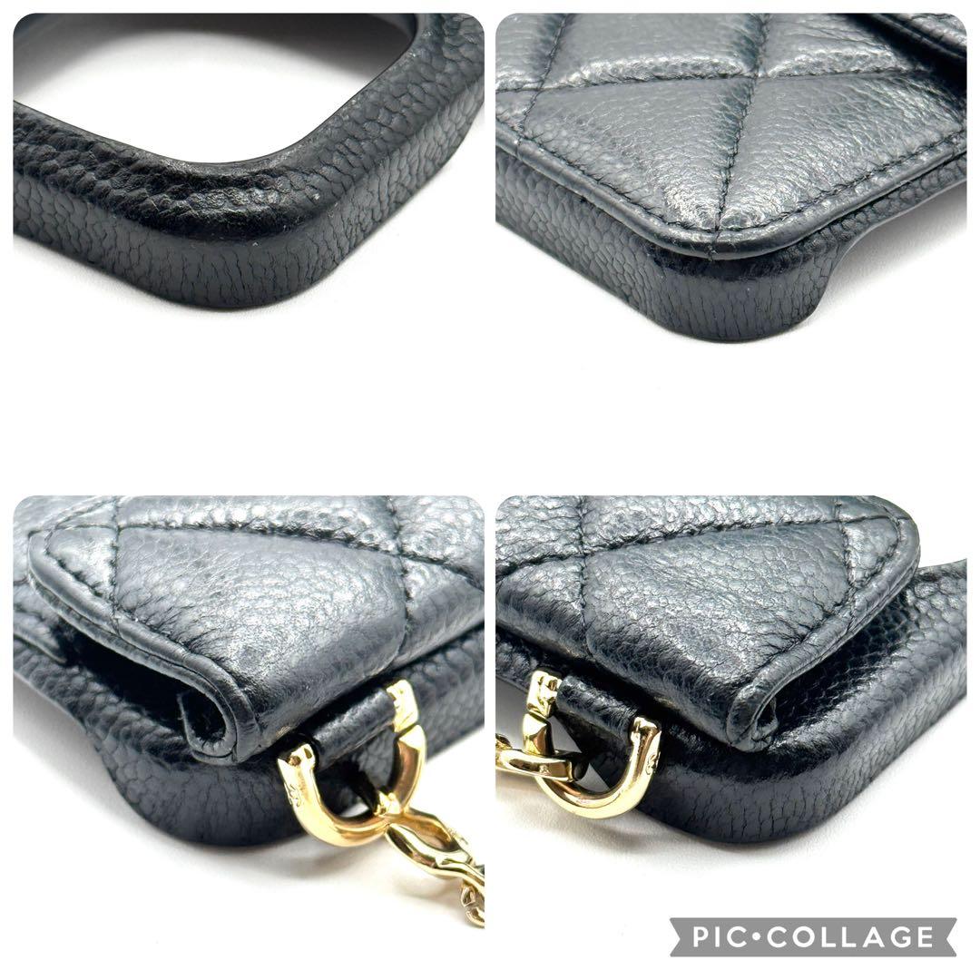 シャネル iPhone15Pro MAX キャビアスキン スマホケース 0952