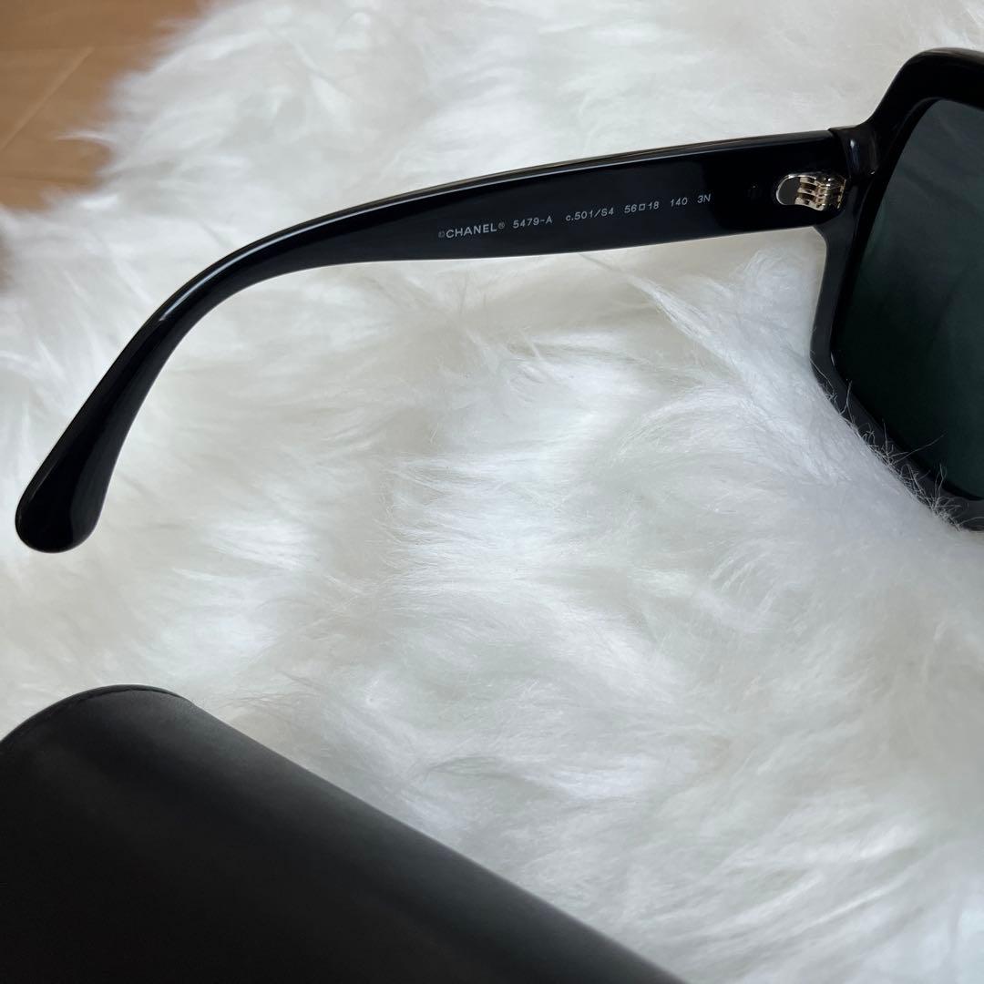超美品 CHANEL サングラス スクエア型 ハートロゴ CCマーク 正規品