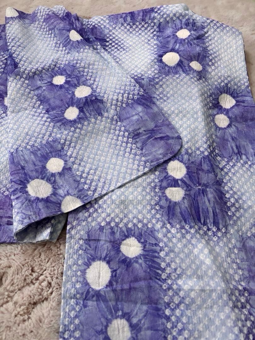 未使用　絞りの浴衣　紫　トールサイズ