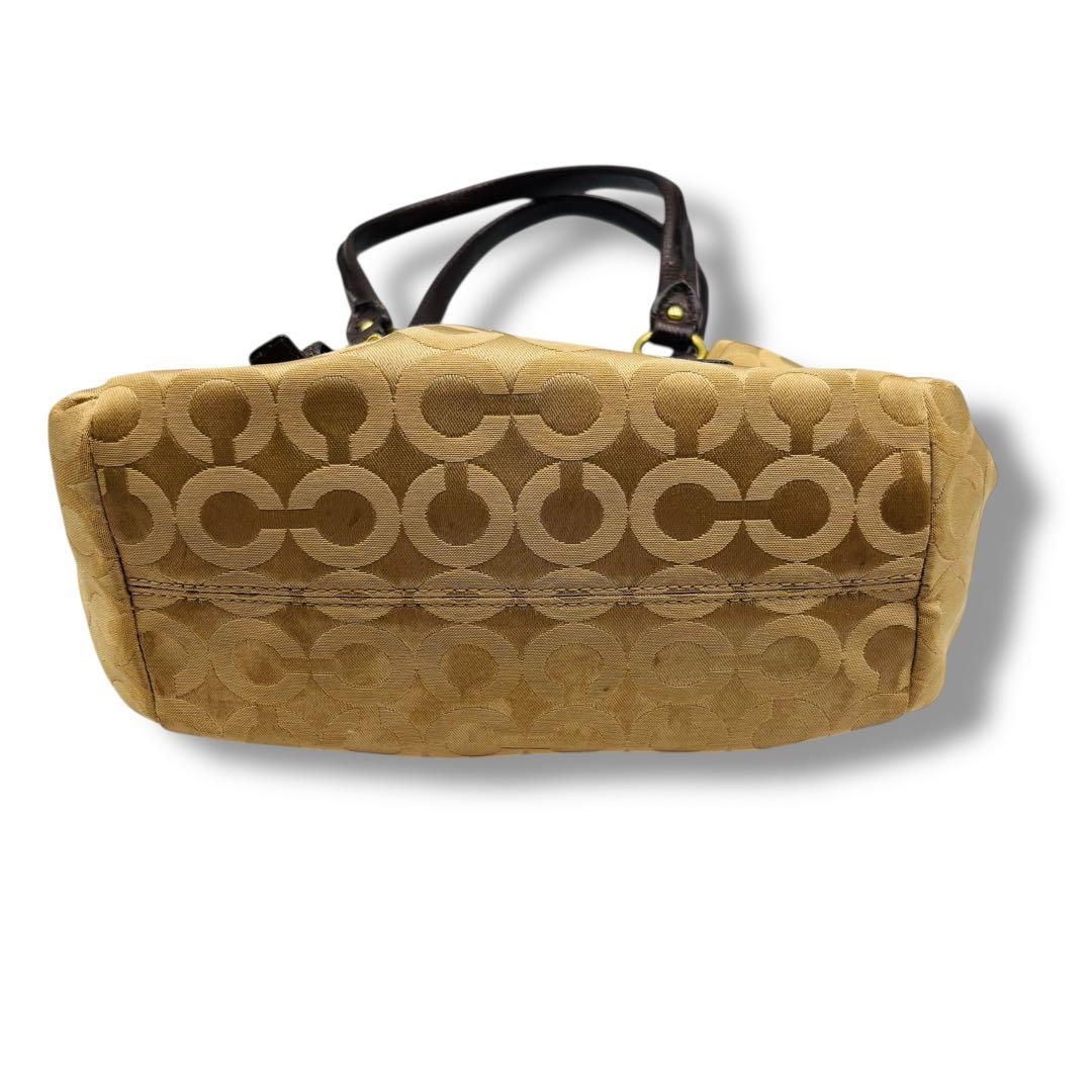 COACH コーチ ハンドバッグ シグネチャー キャンバス レザー 保存袋付