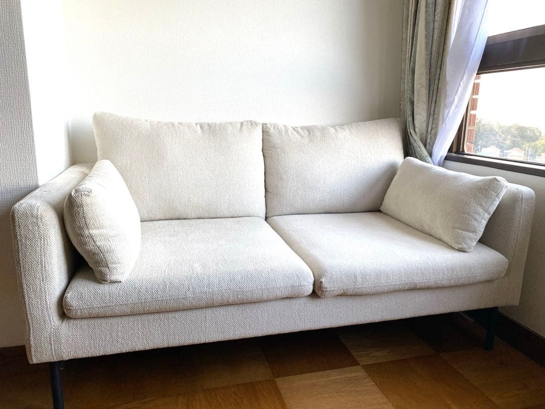 2人掛けソファー コンパクト　ファブリックソファー 布張り 洗える カバーリング