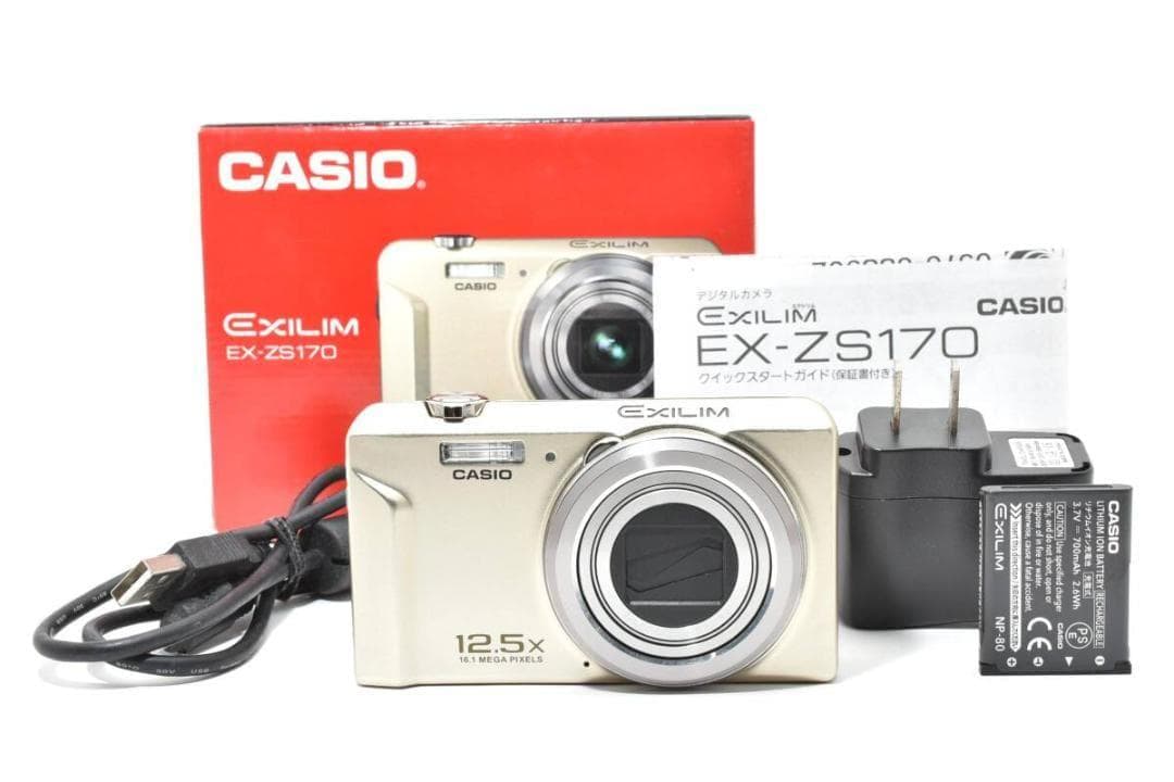 極美品 カシオ　CASIO EXILIM EX-ZS170 ゴールド ＃A351