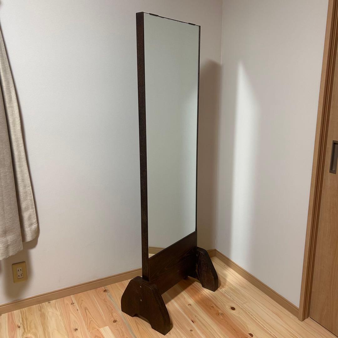 アンティーク姿見　天然木素材　スタンドミラー 高さ160cm