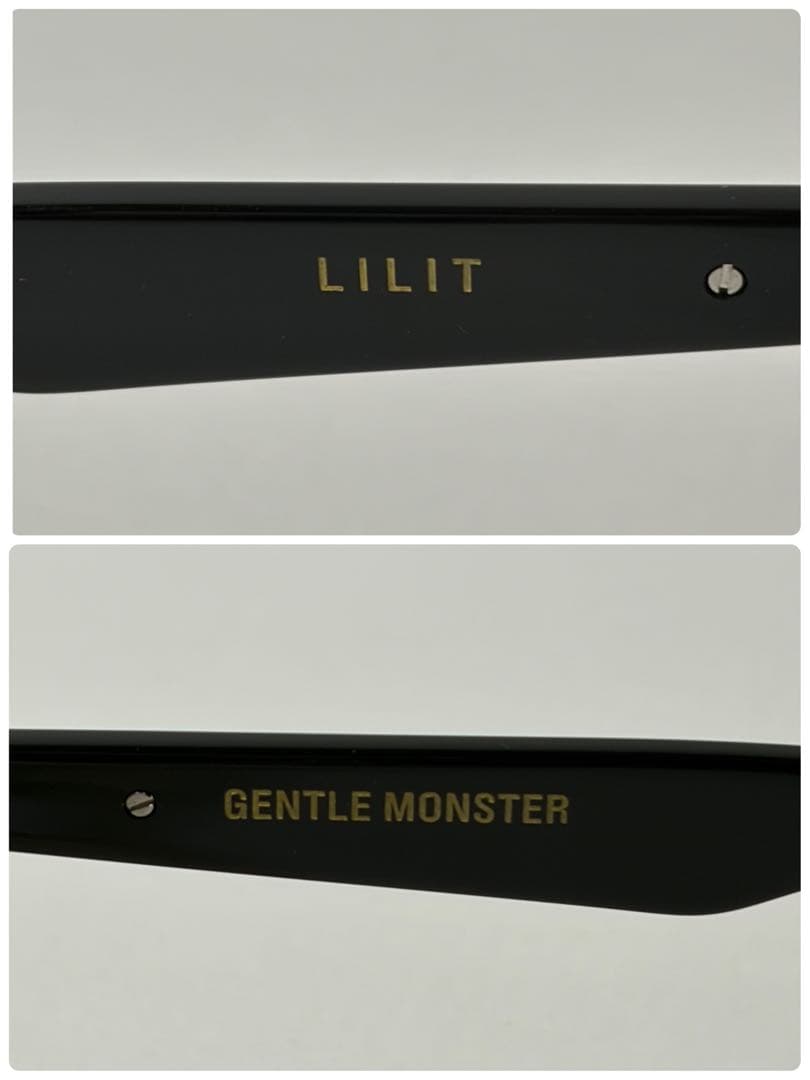 【美品】GENTLE MONDTER LILIT ウェリントン型サングラス 黒縁