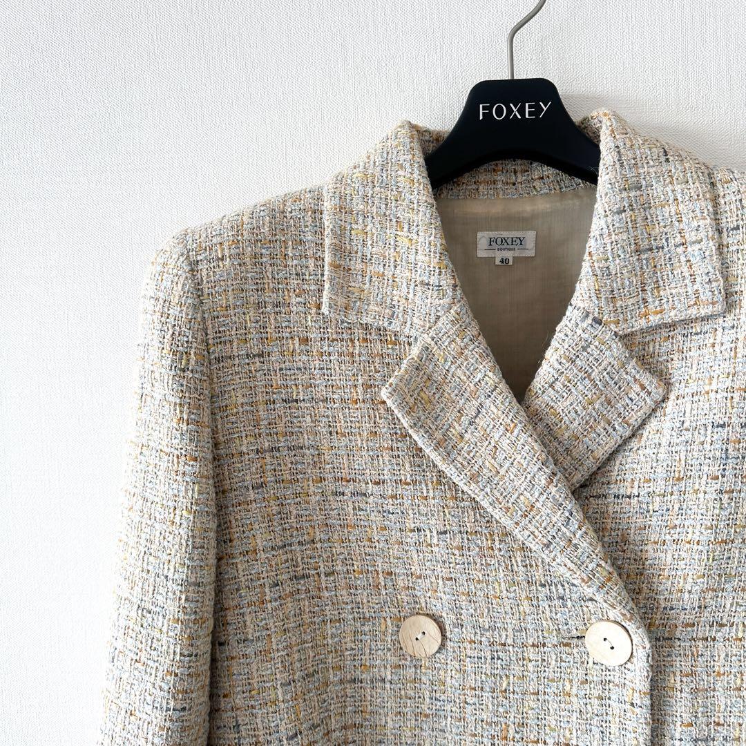 FOXEY フォクシー / ツイード ショート ジャケット 40 ダブル