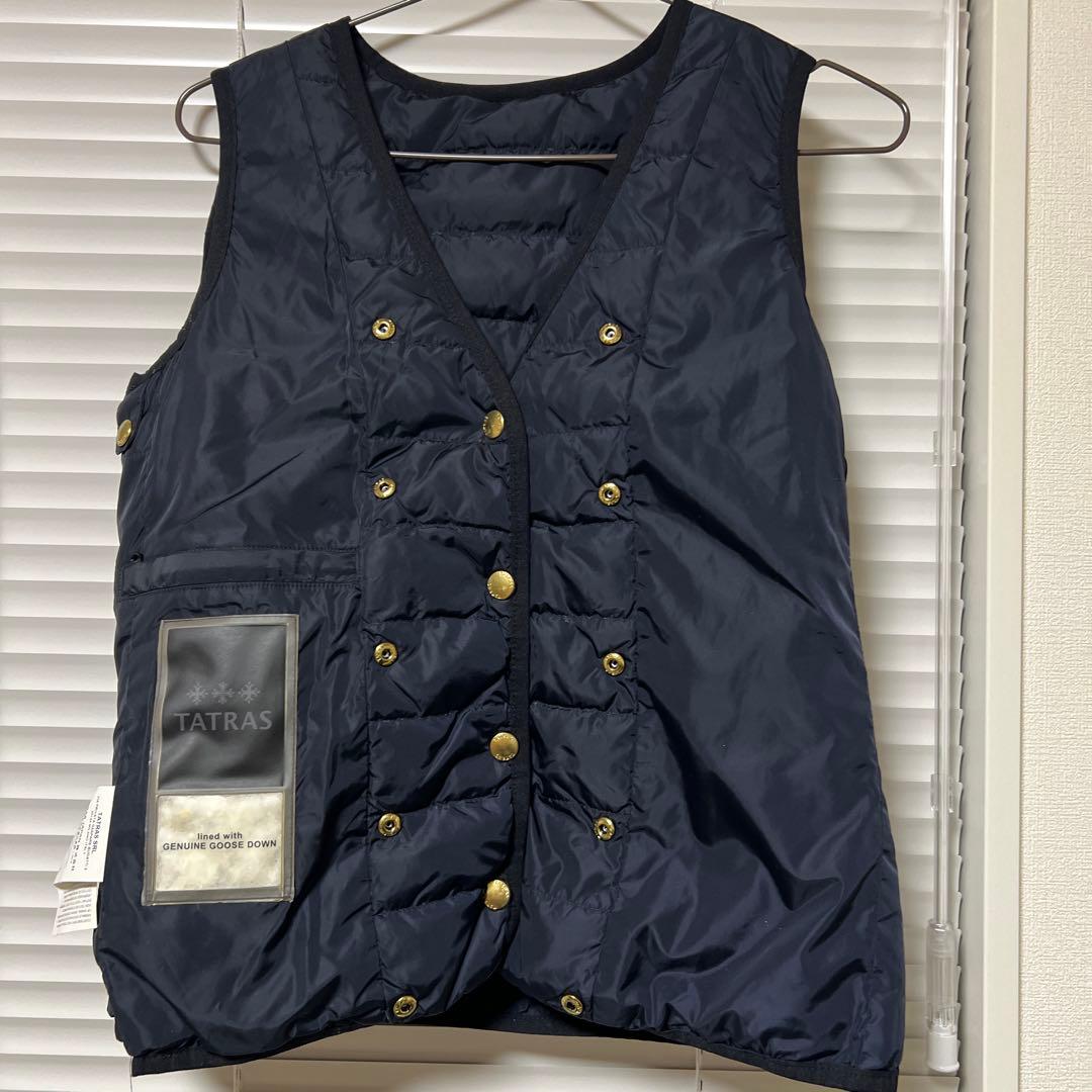 タトラス　ネイビー フード付き モッズコート　インナーダウン