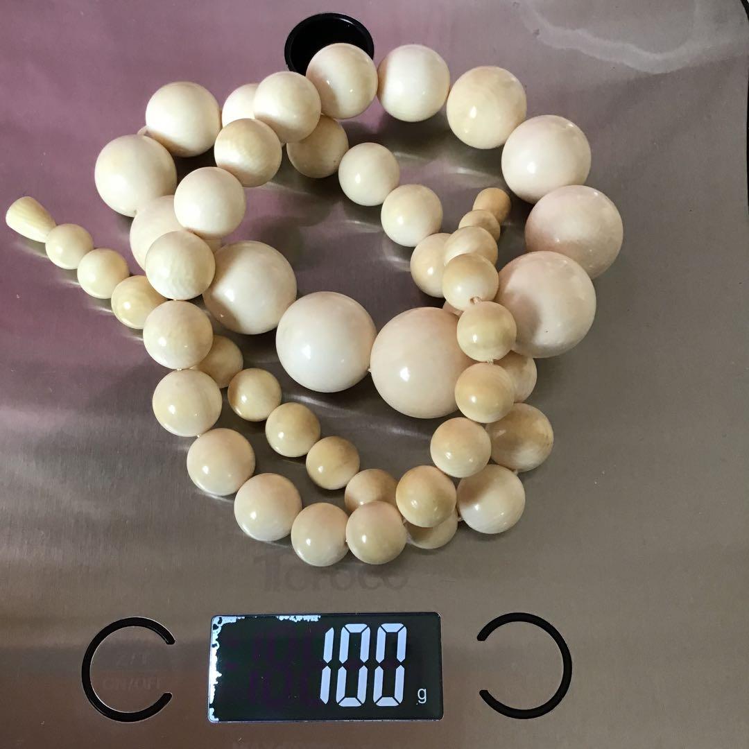 アンティーク　天然素材ネックレス　ロングネックレス　四