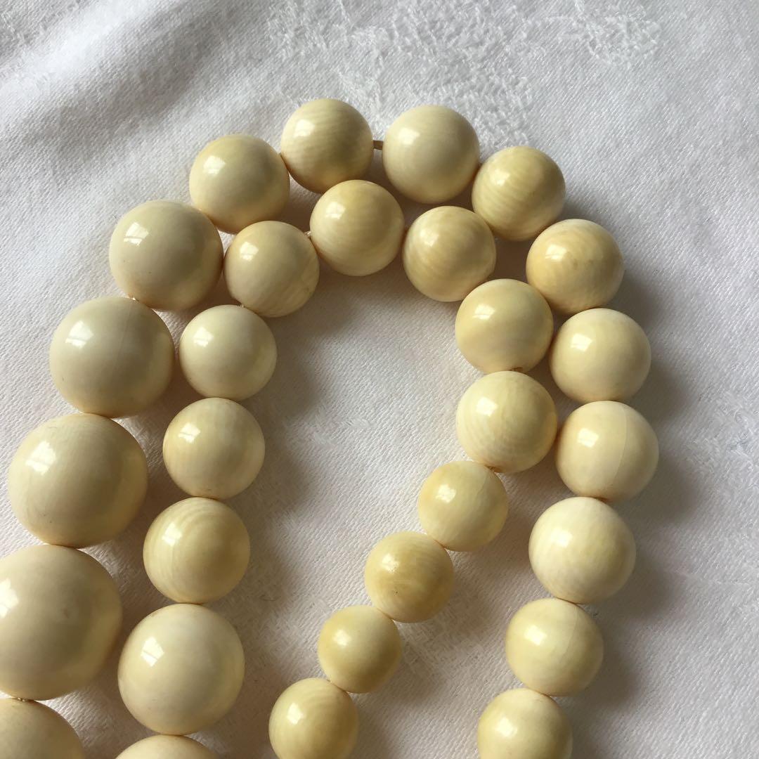 アンティーク　天然素材ネックレス　ロングネックレス　四