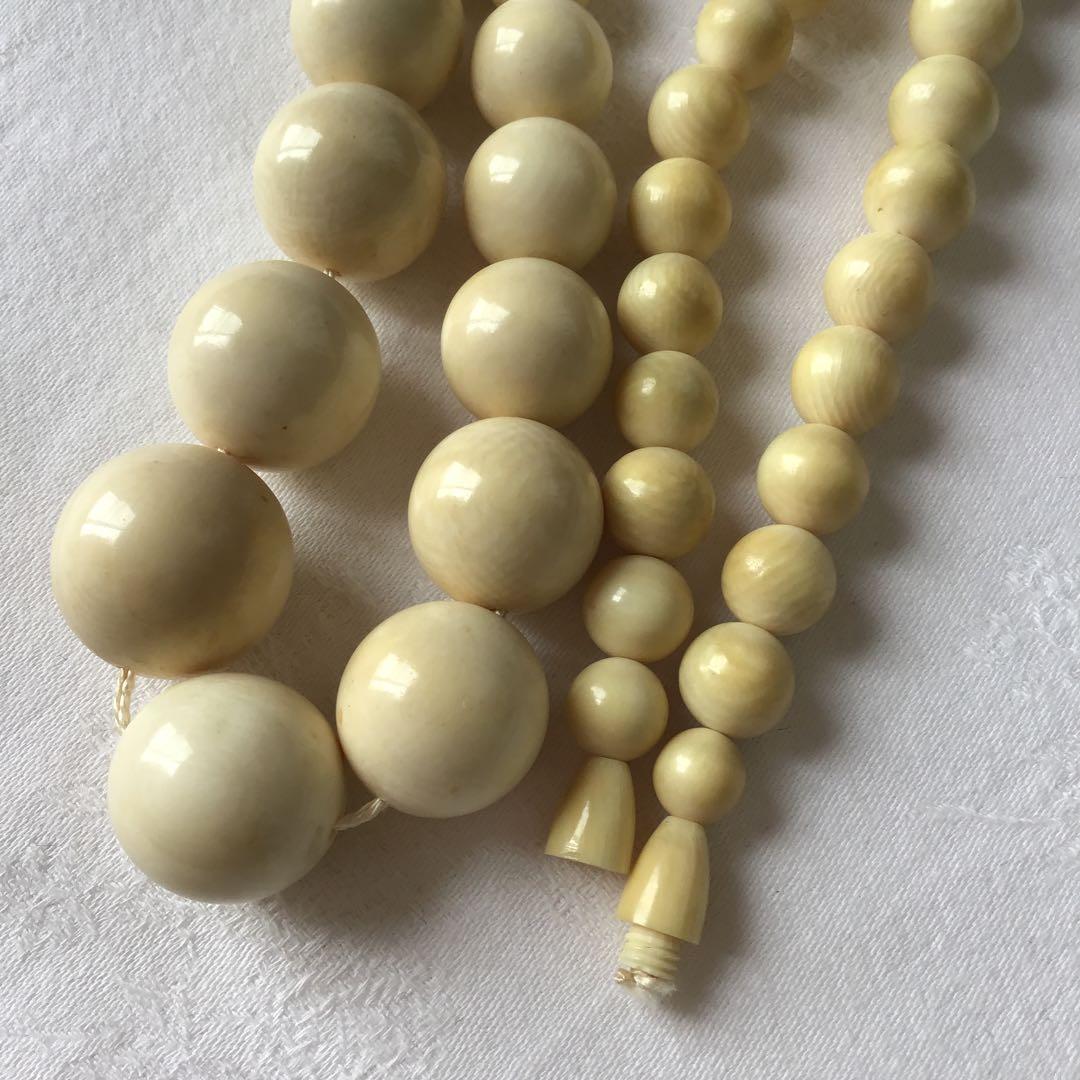 アンティーク　天然素材ネックレス　ロングネックレス　四