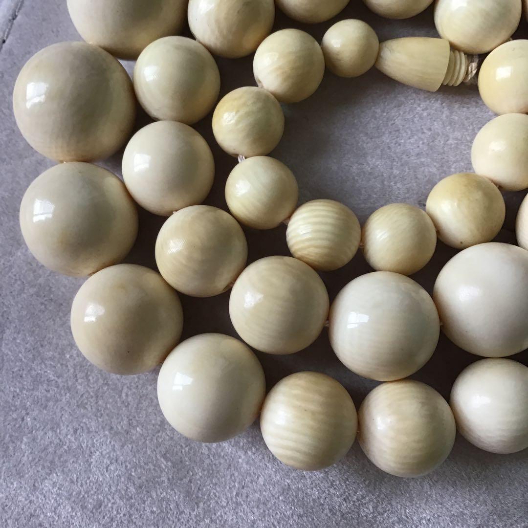 アンティーク　天然素材ネックレス　ロングネックレス　四