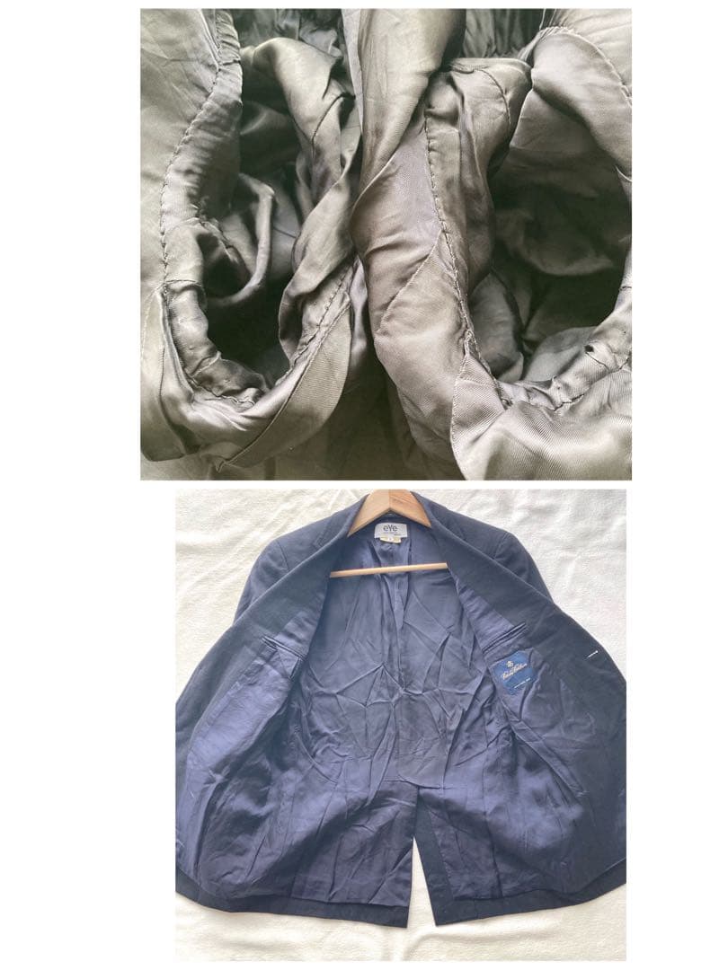 アイ・ジュンヤワタナベ×ブルックスブラザーズ　ウール縮絨　紺ブレ　ネイビー　S