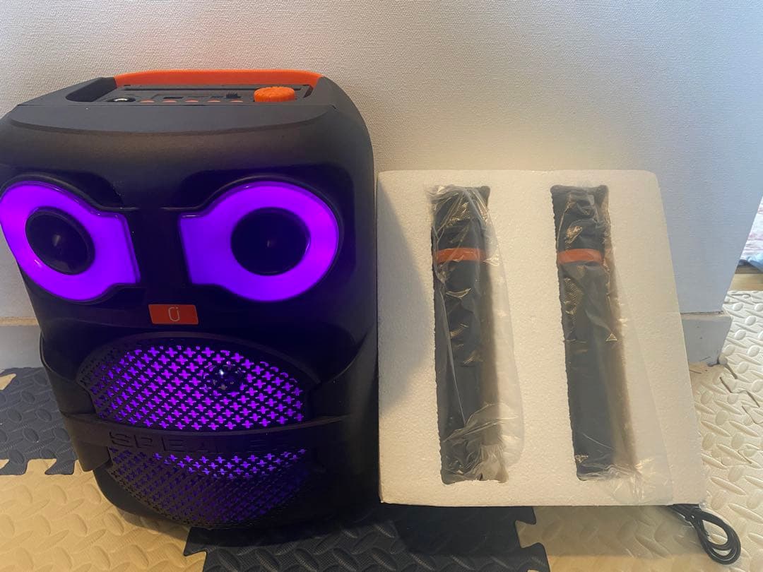 新品　JYXT28 ポータブルカラオケマシン（ワイヤレスマイク2本付き