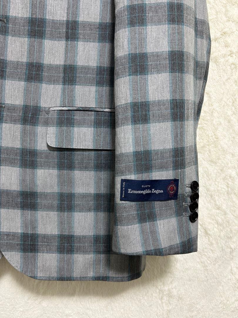 【新品】春夏物 エルメネジルドゼニア生地 ジャケット A6 L グレーベージュ