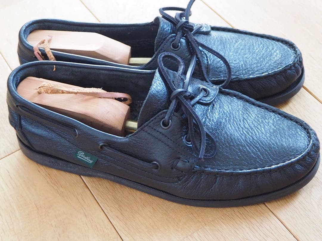 【美品】パラブーツ デッキシューズ バース マリン ブラック UK8 27.0