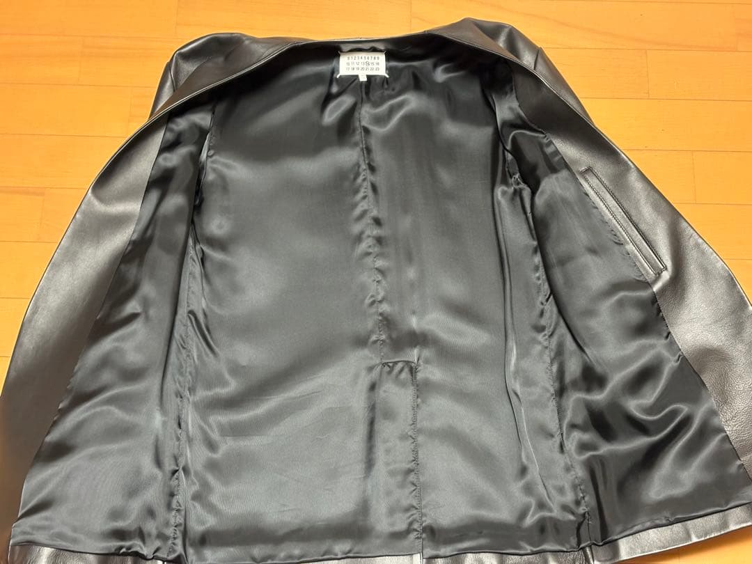 maison margiela マルジェラ ノーカラージャケット 46 レザー