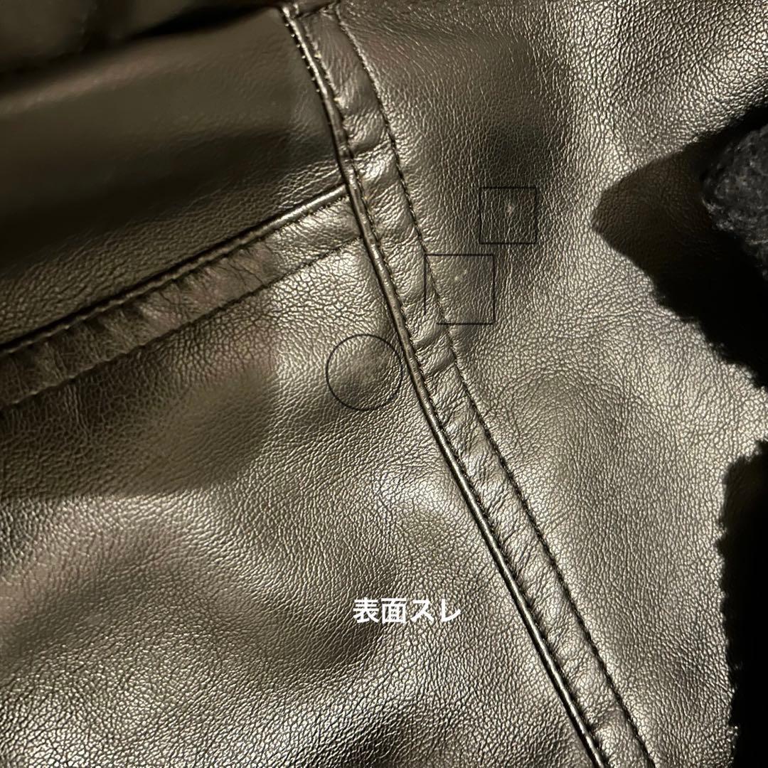 バーバリーブルーレーベル✿ボアジャケット 合成皮革 裏地ノバチェック 38 黒