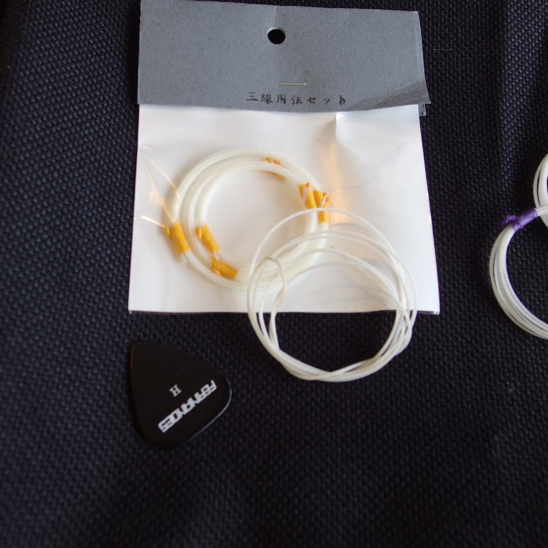 沖縄三線　ケース付き(インナー有り　替え弦多数