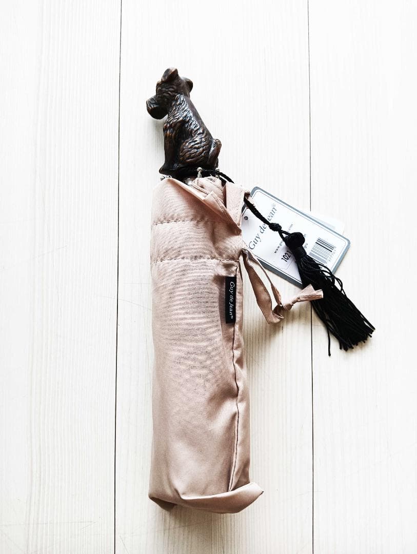 新：Guy de jean 折畳み傘 雨/日兼用：スコッティ（ベージュフォンセ）