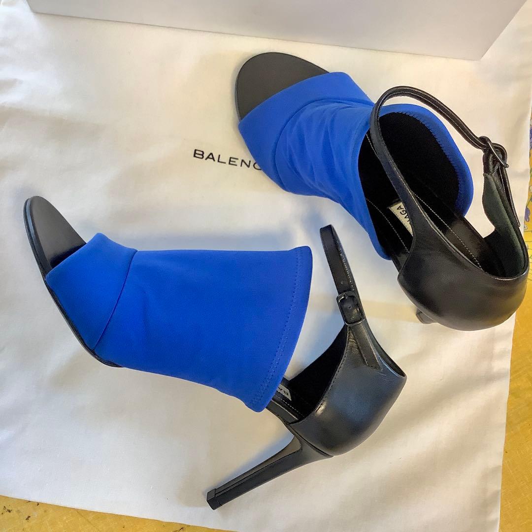 試着のみ新品! バレンシアガ オープントゥ アンクルストラップ 23㎝