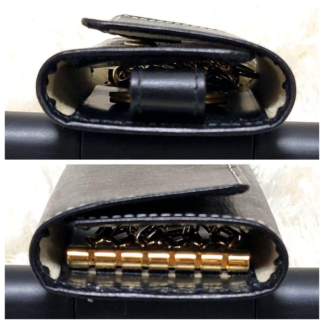 極美品 ホワイトハウスコックス 6連 キーケース リング ブラック ゴールド金具