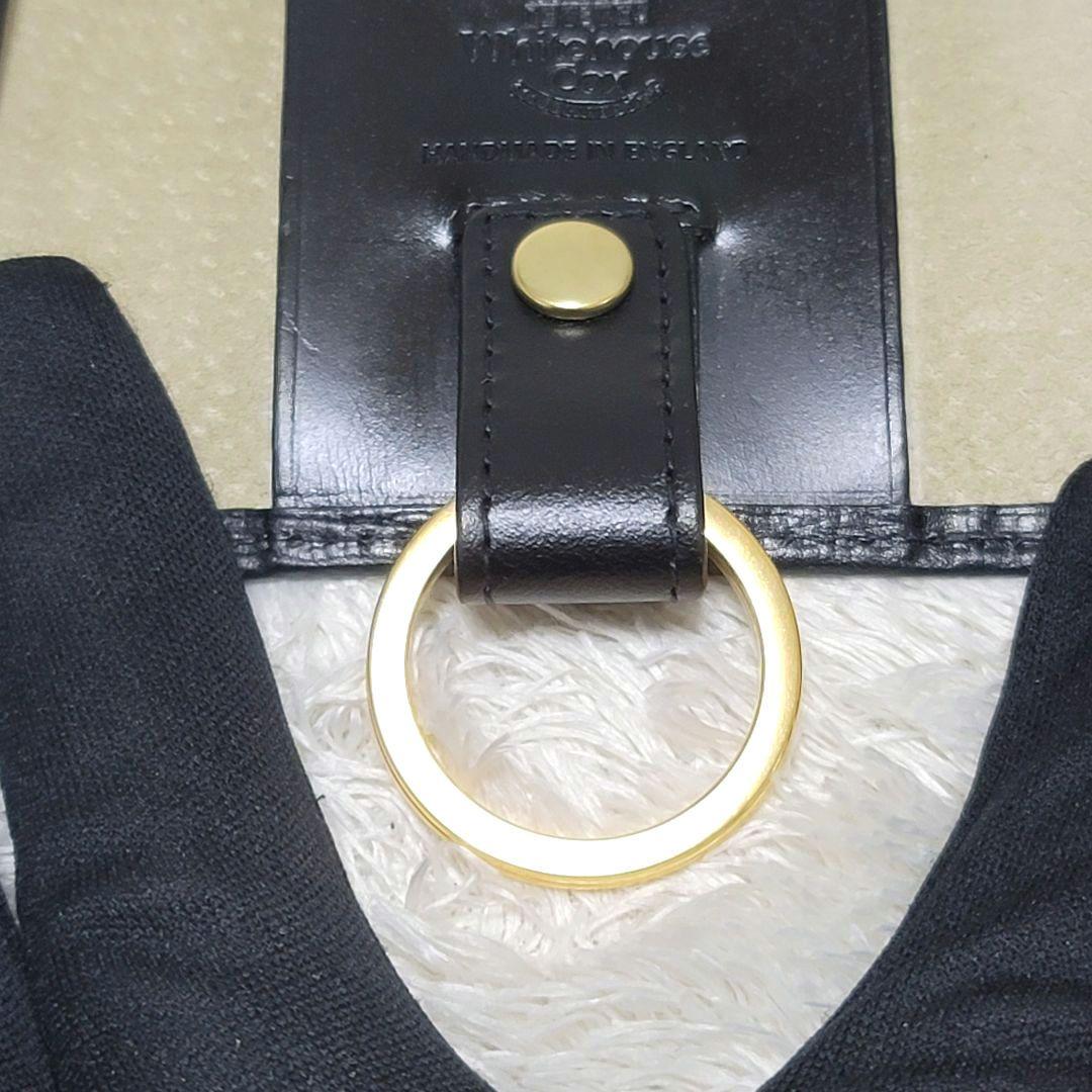 極美品 ホワイトハウスコックス 6連 キーケース リング ブラック ゴールド金具