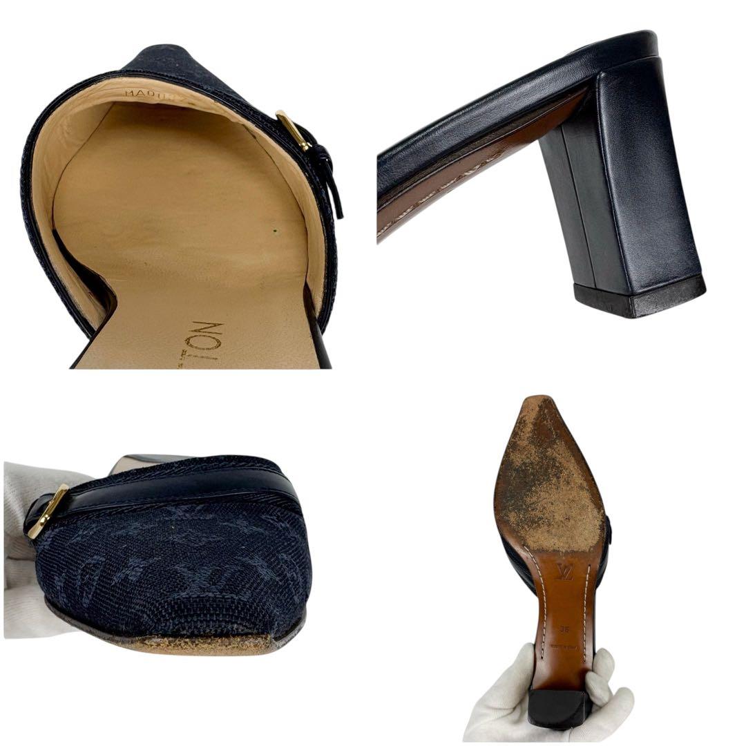 ルイヴィトン　LOUIS VUITTON モノグラムミニ　サンダル　ネイビー