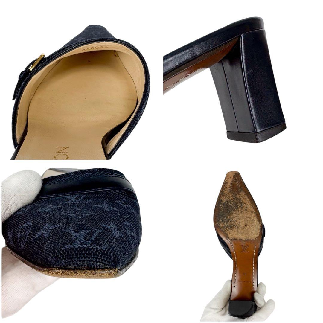 ルイヴィトン　LOUIS VUITTON モノグラムミニ　サンダル　ネイビー