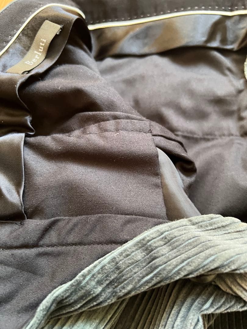 ベルルッティモスグリーンコーデュロイ スラックス 46