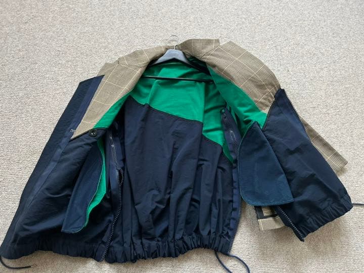 ［美品]sacai ジャケット　kolor ブルゾン　 チェック　ドッキング