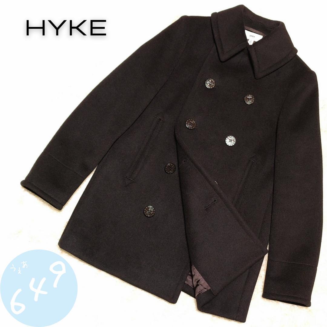 HYKE 8B ピーコート ブラック 日本製 ウールコート
